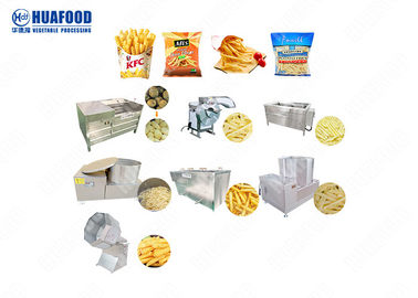 Linha de processamento material transformação das batatas fritas Ss304 de produtos alimentares 12 meses de garantia